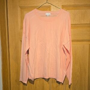 Wonderly Light Peach Long Sleeve Crewneck Top